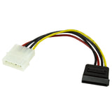 StarTech.com Cable Adaptador de 15cm de Alimentación MOLEX LP4 4 Pines a SATA 15 Pines Cable 0,152 m Molex (4-pin) SATA de 15 pines Macho