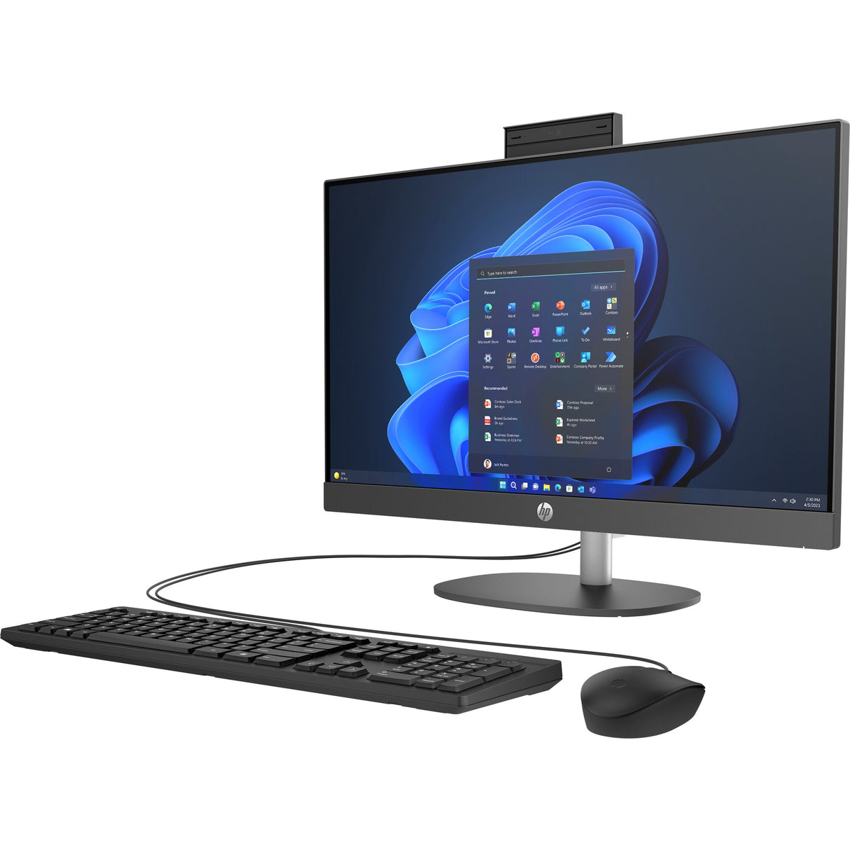 PC Todo en Uno HP 245 G10 23.8" R3-7320U 8GB 256GB Win11H Negro 1 Año Garantía