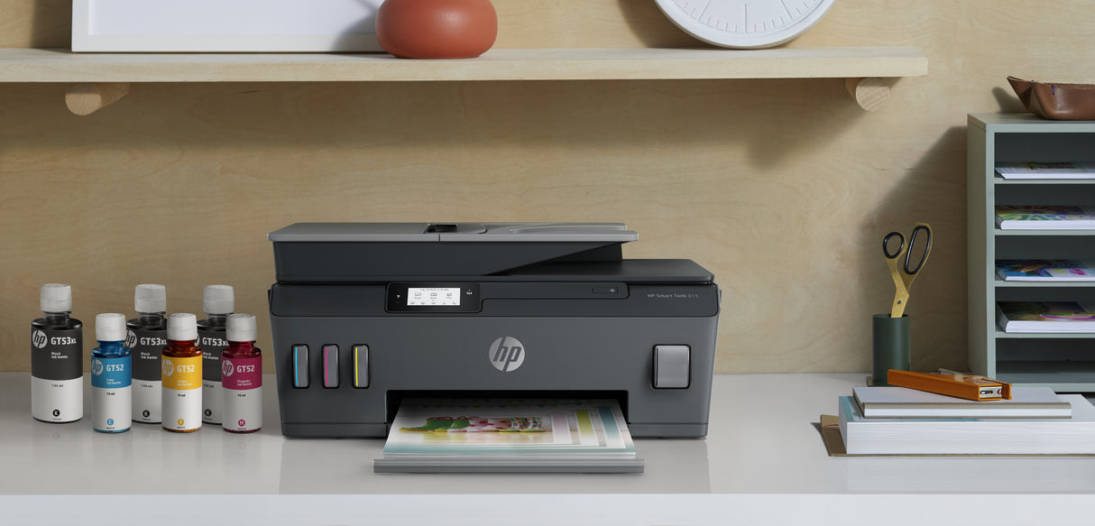 HP Smart Tank Tank 615 Conexiones inalámbricas All-in-One Color Impresora, Copiadora, escáner