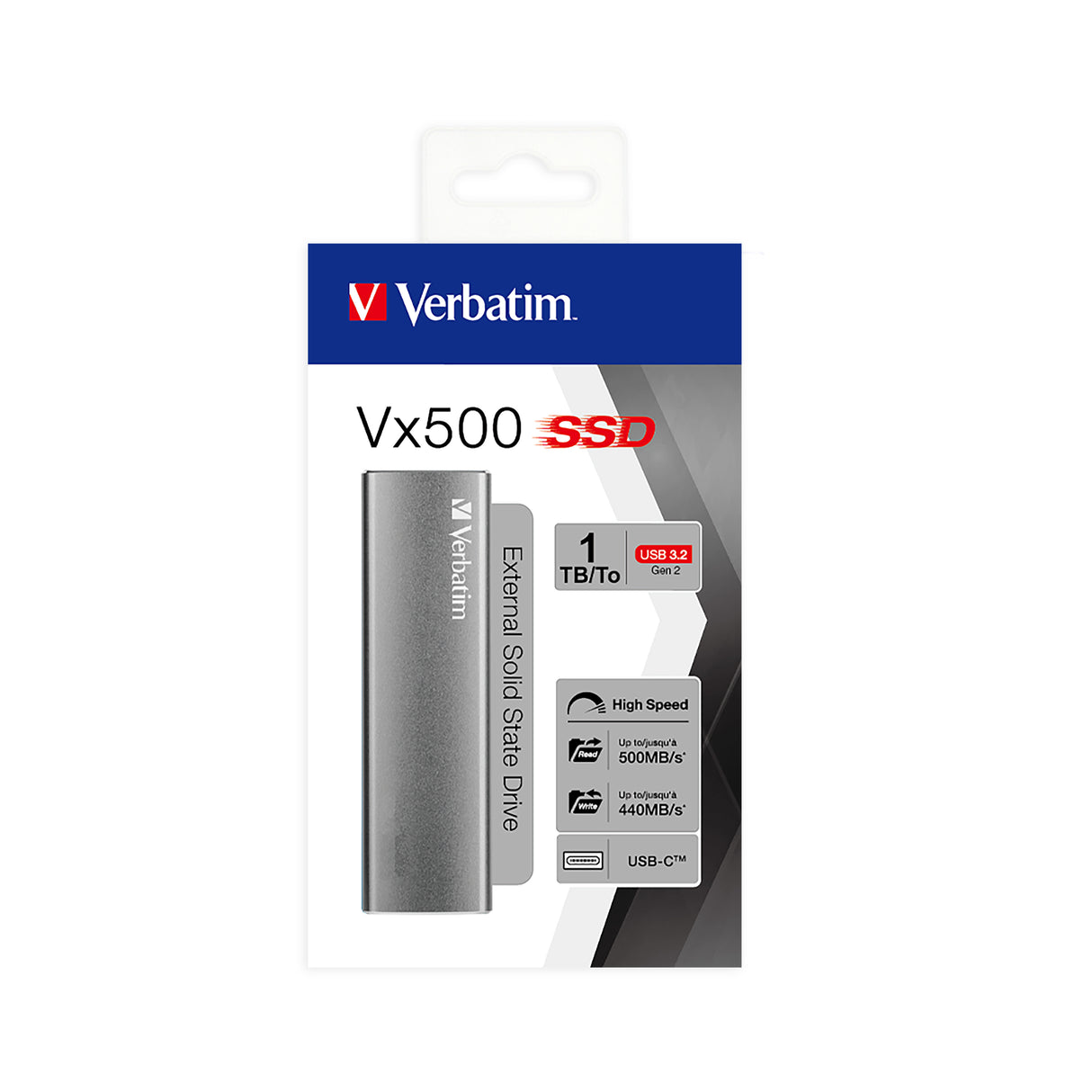 Verbatim Vx500 unidades externas de estado sólido 1 GB 500 MB/s 440 MB/s USB Tipo C