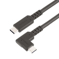 StarTech.com Cable USB-C de 1m - Acodado - USB 10 Gbps - Entrega de Alimentación de 100W (5A) - Modo Alt. de DP 8K 60 Hz
