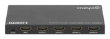 Manhattan Splitter HDMI de 4 puertos con downscaling, 4K@60 Hz, distribuye 1 entrada HDMI a 4 salidas (misma señal), bot