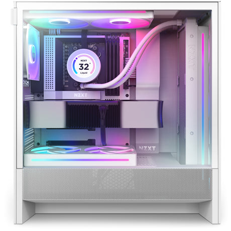 NZXT H5 Flow RGB Midi Tower Blanco, ATX, EATX, Micro ATX, CC-H52FW-R1 | Gabinetes de computadora