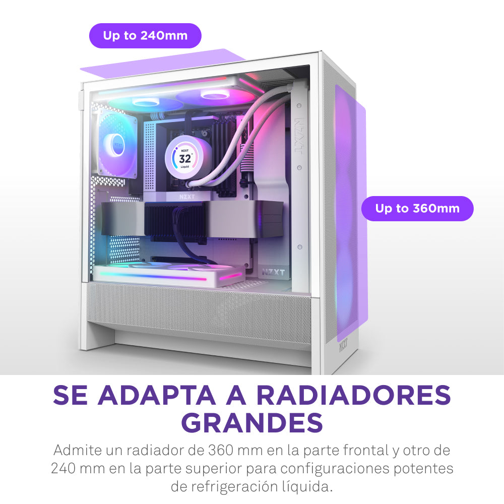 NZXT H5 Flow RGB Midi Tower Blanco