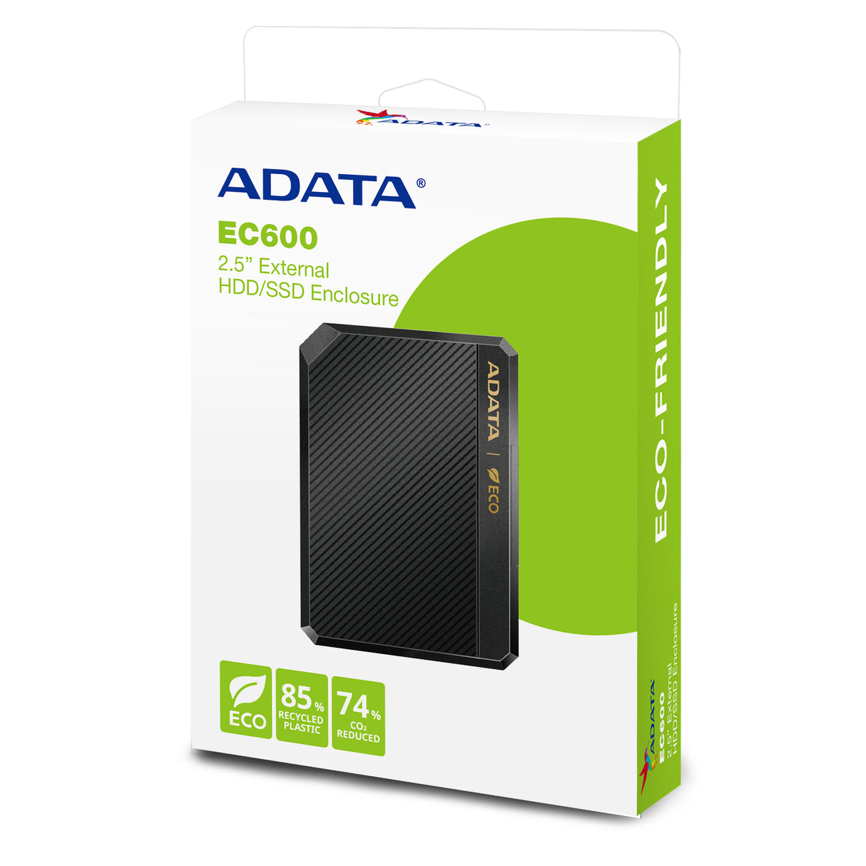 ADATA EC600-BCBK cajas para discos duros externos 1 2.5 cm (2.5") SATA 7,9.5 mm