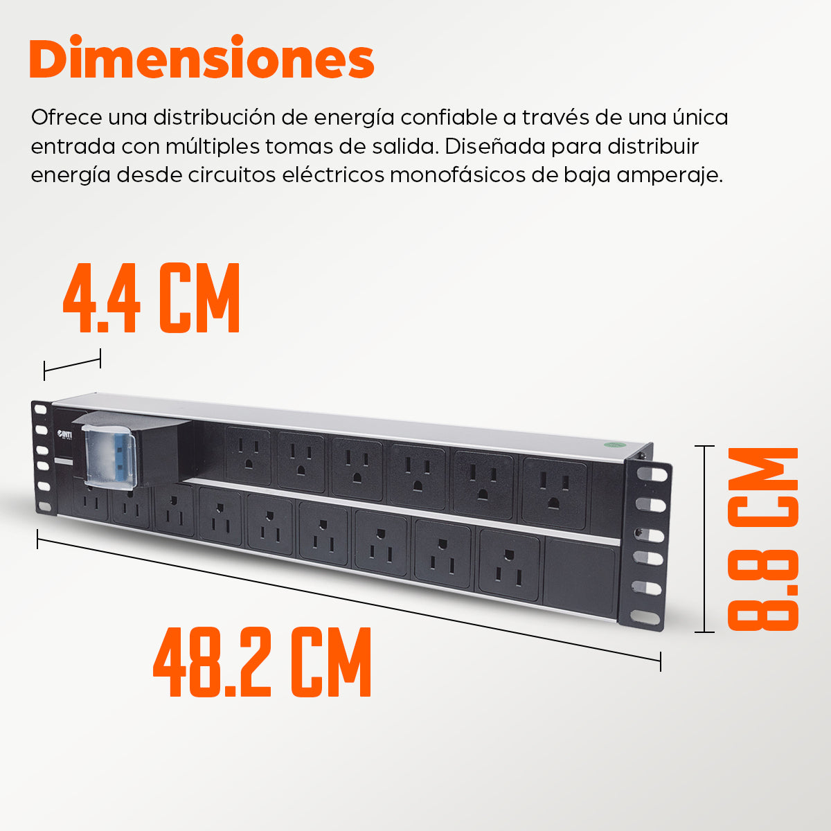 BARRA INT PDU 15 CONT 2U PARA RACK/GABINETE