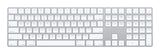 Apple Magic teclado Universal QWERTY Inglés de EE.UU. Blanco, Inalámbrico y alámbrico, Interruptor de llave de tijera