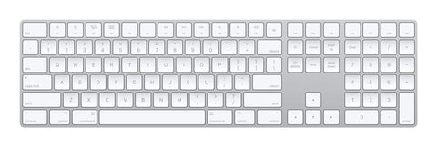 Apple Magic teclado Universal QWERTY Inglés de EE.UU. Blanco, Inalámbrico y alámbrico, Interruptor de llave de tijera