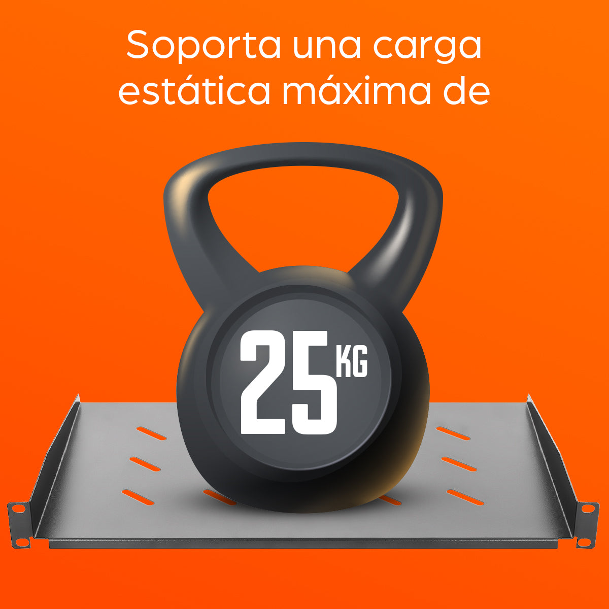 CHAROLA INT P/ RACK DE 1U 30CM DE PROF SOPORTA 25KG VENTILADA