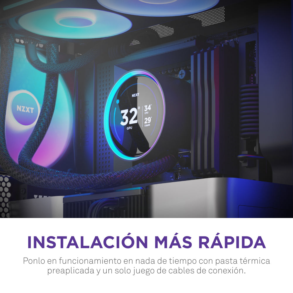 NZXT Kraken Elite 280 RGB Procesador Refrigerador de líquidos todo en uno 14 cm Negro 1 pieza(s)