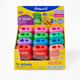 Sacapuntas Pelikan V-Blade 2 Orificios Colores Surtidos C/12 Pzas