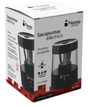 Nextep NE-181R sacapuntas Sacapuntas eléctrico Negro, Transparente, Plástico, Acero