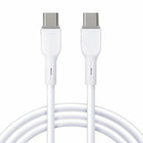 Cable BRobotix de Conector USB-C 3.0 a USB-C 3.0, Compatible con carga rápida, 1m. Color Blanco.