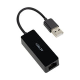 Adaptador ACTECK USB A a Ethernet RJ45 Shift Plus AE420 para Red Hasta 100 Mbps Macho a Hembra Advanced Series Negro