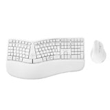 Combo ACTECK Creator Virtuos Fitt MK770 2 en 1 / Teclado Ergonómico + Mouse Vertical/ Inalámbrico 2.4 GHz+ Recarga USB C / Blanco