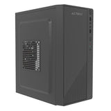 Gabinete ACTECK Compacto Mini Torre | Kioto GC220F | Max MB M-ATX Fuente ATX 500 W | 2x USB 2.0 + Full Metalico + Frente Solido | Negro
