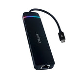 Acteck Gate 8 DH675 Alámbrico USB 3.2 Gen 1 (3.1 Gen 1) Type-C Negro, 100 W, 1000 Mbit/s, MicroSD (TransFlash)