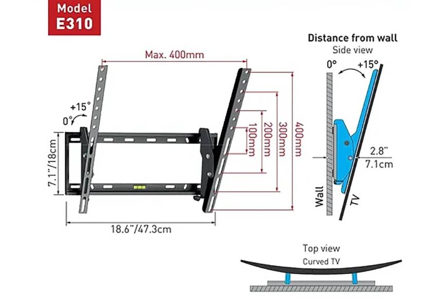 BARKAN Soporte E310+ Tipo Empresarial, Carga 30kg, Ajustable 180°