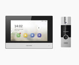 Hikvision DS-KIS302-P sistema de intercomunicación de video 17,8 cm (7") Negro, Plata