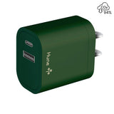 Hune Cargador USB A - Tipo C- Hurón, Interior, Corriente alterna, Verde
