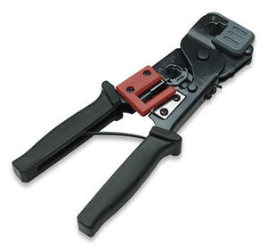 Intellinet Herramienta de Crimpeo para Plug Modular crimpadoras 440 g Herramienta para prensar RJ-11, RJ-12, RJ-45 Negro, Rojo