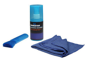 Manhattan Equipo para Limpieza de Pantallas LCD kits de limpieza para equipos LCD/TFT/Plasma 200 ml Microfibra Azul