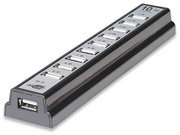 Manhattan Hub USB-A de sobremesa de 10 puertos, 10x USB-A, 480 Mbps (USB 2.0), Funciona por USB o con fuente de alimentación externa (no incluida) para mayor potencia en los dispositivos conectados hubs de interfaz USB 2.0 USB 2.0 10 10