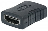 Manhattan Acoplador/conector HDMI recto, 4K@60 Hz, apto para TODOS los usos 4K y 1080p/HD, une 2 cables HDMI de hasta 5 m por lado, hembra/hembra, negro, Ultra HD 4K×2K, garantía de por vida, equivalente a GCHDMIFF Cable HDMI HDMI Hembra Hembra