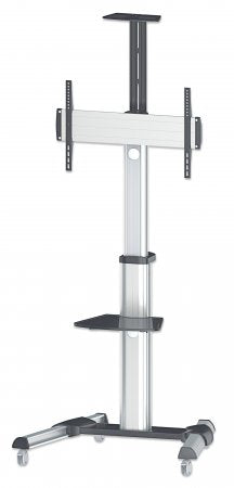 Manhattan Soporte para TV, de piso, tipo carrito, de alumino, con inclinación, pantallas planas de 37" a 70" de máximo 50 kg Monitor Negro