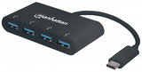 Manhattan Hub/dock USB-C, puertos (4): 4x USB-A, 5 Gbps (USB 3.0), Alimentado por USB (no requiere alimentación externa), equivalente a HB30C4AB hubs de interfaz USB 3.2 Gen 1 (3.1 Gen 1) Type-C USB 3.2 Gen 1 (3.1 Gen 1) Type-A 4 4