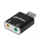 Manhattan Adaptador de Sonido Estéreo USB de Alta Velocidad Cable USB-A 2 x 3.5 mm Macho Hembra