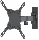 Manhattan Soporte de pared para TV/monitores (Inclinación y Giro 2 pivotes), pantallas 13"–42", Compatibilidad VESA: de 75x75 a 200x200 mm (verifique las dimensiones de los cuatro orificios de montaje traseros), carga máxima 20 kg Monitor Negro
