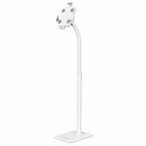 Manhattan Soporte de suelo antirrobo para tablet e iPad, universal, rotación 360°, inclinación +20° a −110°, bloqueable, para tablets de 7,9" a 11", altura ajustable, color blanco soportes Tablet/UMPC Interior Plástico, Acero Blanco
