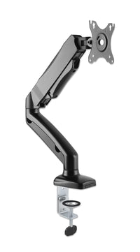 Manhattan Soporte de sobremesa para TV/monitores (Articulado con muelle), para pantallas de 13" a 27", fijación con abrazadera o por ojal, Compatibili