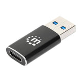 Manhattan Hub USB-C de 3 puertos ultra compacto, 3x USB-A (1x 5 Gbps USB 3.0 + 2x 480 Mbps USB 2.0),