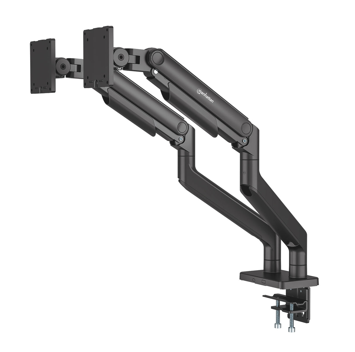 Soporte para Monitores Manhattan 462587, 2 Pantallas 32", Altura Ajustable