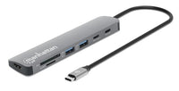 Manhattan Dock/hub USB-C con lector de tarjetas, puertos (5): HDMI, 2x USB-A y 2x USB-C, con Power D