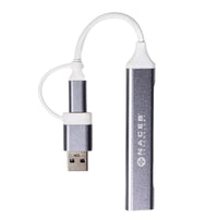 Naceb Technology NA-0124 hub de interfaz USB Tipo C Plata