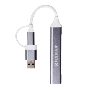 Naceb Technology NA-0124 hub de interfaz USB Tipo C Plata