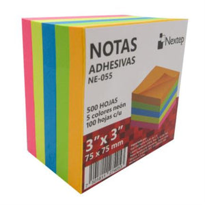 Nextep Nota Adhesiva 3X3, 100 Hojas, Color Amarillo, Ideal para Oficina
