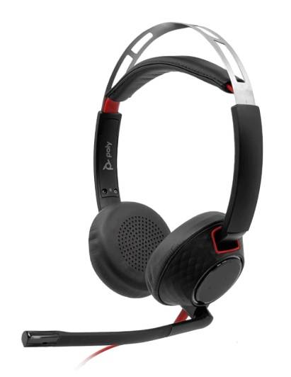 8X231AA - HP Poly Auriculares estéreo Poly Blackwire 5220 + conector de 3,5 mm + adaptador USB-C/A