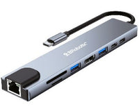 BRobotix 6000700 base para portátil y replicador de puertos USB 3.2 Gen 1 (3.1 Gen 1) Type-C Plata