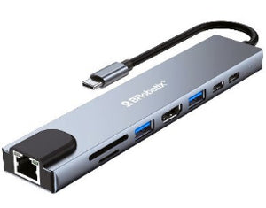 BRobotix 6000700 base para portátil y replicador de puertos USB 3.2 Gen 1 (3.1 Gen 1) Type-C Plata