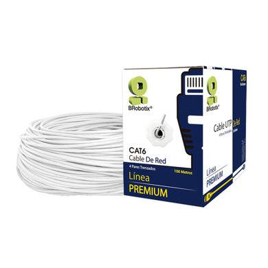 Brobotix Bobina CAT6 UTP 100m CCA, Color Blanco, Ideal Para Interiores