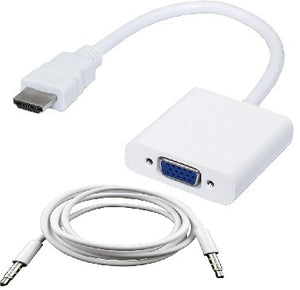 BRobotix 110964B cambiador de género para cable HDMI + VGA AUDIO Blanco