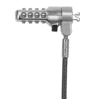 Targus DEFCON Cable Negro, Acero inoxidable Portátil Cerradura con combinación Acero galvanizado
