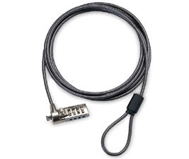 Targus PA410S1 Cable Gris Cerradura con combinación Acero galvanizado Si