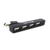 Vorago HU-100 hub de interfaz 480 Mbit/s Negro