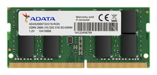 AD4S26668G19-SGN - MEMORIA RAM ADATA DDR4 SODIMM 8GB 2666MHZ NON-ECC CL19 AD4S26668G19-SGN