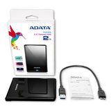 Disco Duro Adata Ahv620S-2Tu3-Cbk Negro Slim Usb 3.1 2Tb FullOffice.com